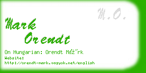 mark orendt business card
